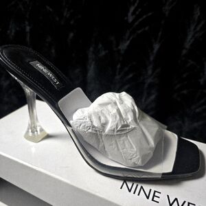 Nine West Black Zooza Clear Heels Size 9 NIB